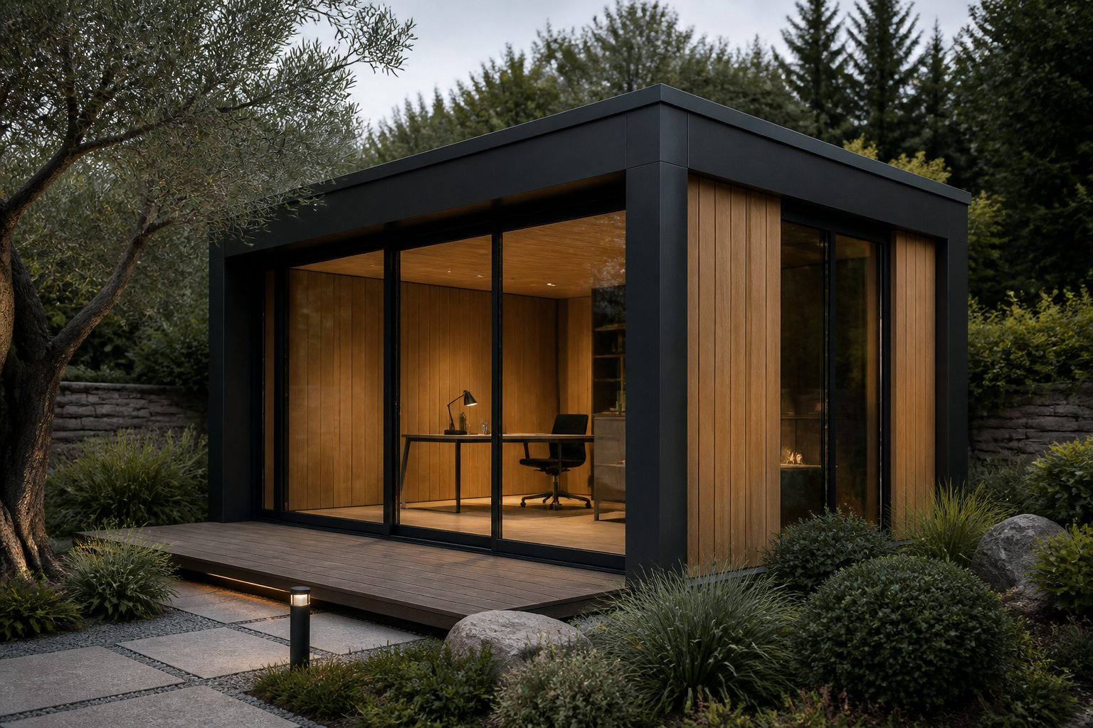 Bahçe içindeki modern Garden Studio
